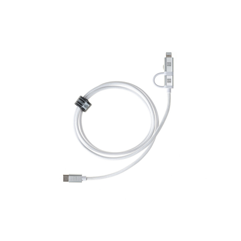 ER POWER Dual Cable USB-C C/L Mfi 100cm white