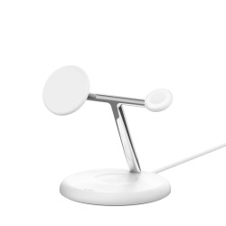 Belkin BOOST CHARGE PRE Qi2, 15W 3v1 magnetický stojan, biely