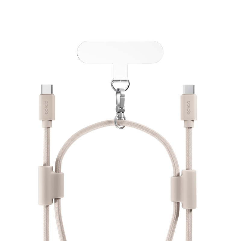 Epico šnúrka na telefón s USB-C káblom - béžová
