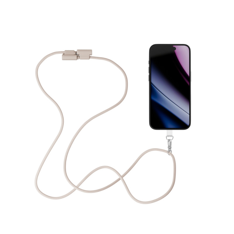 Epico šnúrka na telefón s USB-C káblom - béžová