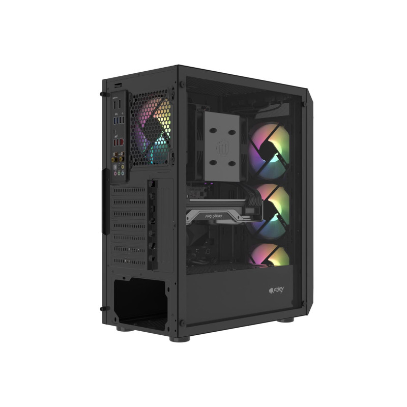 GENESIS - PC skriňa Fury SHOBO/Midi Tower/Transpar./Čierna