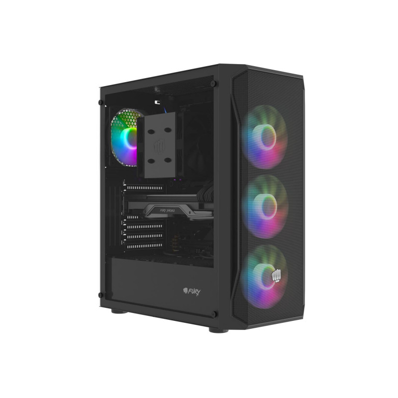 GENESIS - PC skriňa Fury SHOBO/Midi Tower/Transpar./Čierna