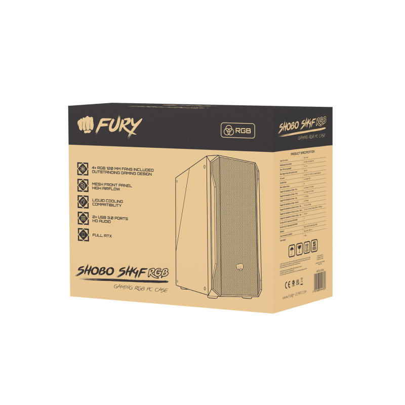 GENESIS - PC skriňa Fury SHOBO/Midi Tower/Transpar./Čierna