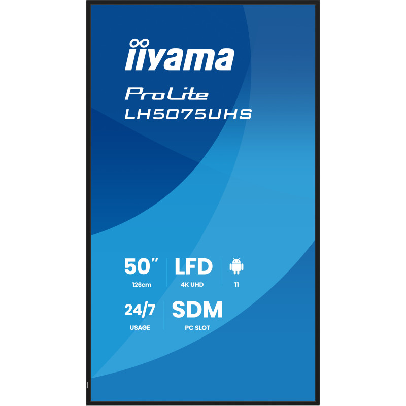50'' iiyama LH5075UHS-B2AG:VA,4K UHD,Android,24/7