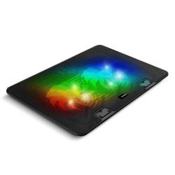 EVOLVEO A101RGB, chladiaca podložka pre notebook, 2x ventilátor, RGB podsvietenie