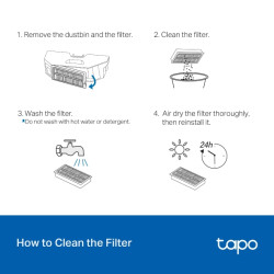 TP-LINK - Tapo RVA520 Washable HEPA Filter
