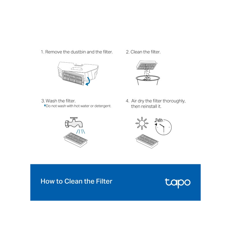 TP-LINK - Tapo RVA520 Washable HEPA Filter