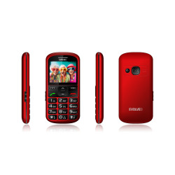 EVOLVEO EasyPhone XS, mobilný telefón pre seniorov, červený