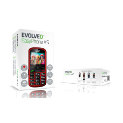 EVOLVEO EasyPhone XS, mobilný telefón pre seniorov, červený