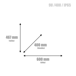 Datacom 19''vonkajší rozvádzač 9U/600x400 IP65 šedý