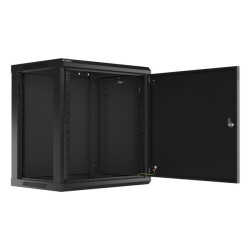 LANBERG RACKOVÁ SKRIŇA 19'' NÁSTENNÁ 12U/600X450 PRO VLASTNÚ MONTÁŽ S KOVOVÝMI DVERAMI ČIERNA