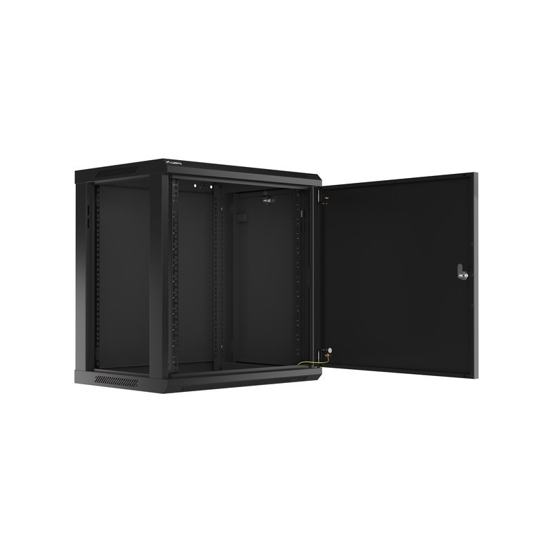 LANBERG RACKOVÁ SKRIŇA 19'' NÁSTENNÁ 12U/600X450 PRO VLASTNÚ MONTÁŽ S KOVOVÝMI DVERAMI ČIERNA