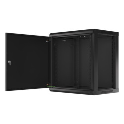 LANBERG RACKOVÁ SKRIŇA 19'' NÁSTENNÁ 12U/600X450 PRO VLASTNÚ MONTÁŽ S KOVOVÝMI DVERAMI ČIERNA