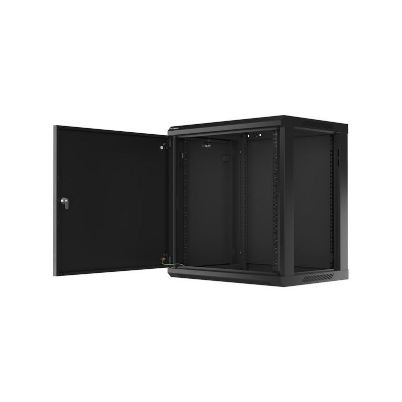LANBERG RACKOVÁ SKRIŇA 19'' NÁSTENNÁ 12U/600X450 PRO VLASTNÚ MONTÁŽ S KOVOVÝMI DVERAMI ČIERNA