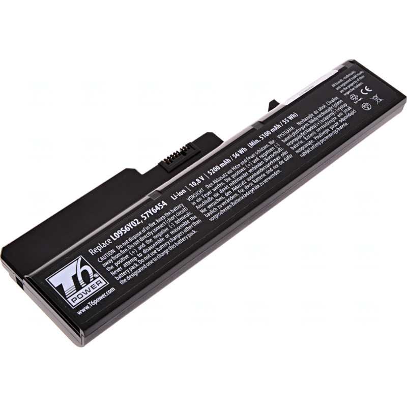 Batérie T6 Power pre Lenovo IdeaPad G460, G465, G470, G475, G560, G565, G570, 5200mAh, 58Wh, 6cell