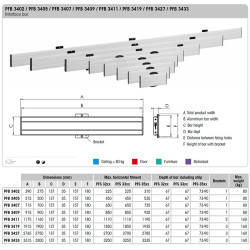 VOGELS - Vogel´s horizontálna časť adaptéra Connect-it PFB 3433 S, 3315 mm, striebra
