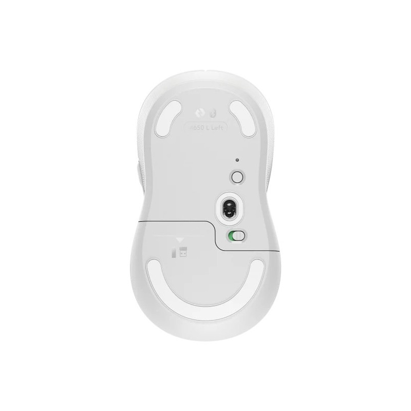 Logitech M650L/Kancelárska/Laserová/Pre ľavákov/Bezdrôtová USB + Bluetooth/Biela