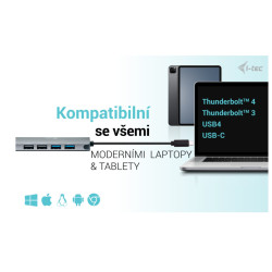 i-tec USB-C Metal Nano 2x HDMI Docking Station, PD 100W