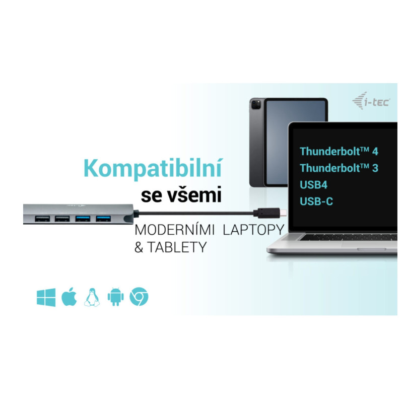 i-tec USB-C Metal Nano 2x HDMI Docking Station, PD 100W