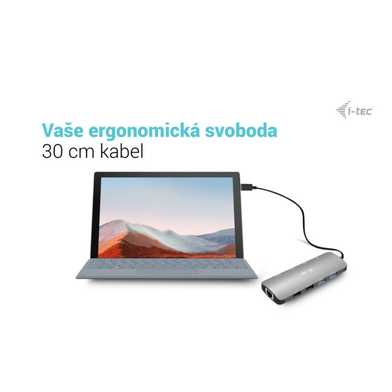 i-tec USB-C Metal Nano 2x HDMI Docking Station, PD 100W