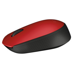 Logitech M171/Kancelárska/Optická/1 000 DPI/Bezdrôtová USB/Čierna-červená