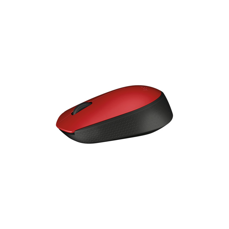 Logitech M171/Kancelárska/Optická/1 000 DPI/Bezdrôtová USB/Čierna-červená