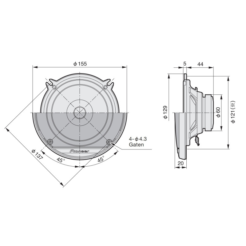 Pioneer TS-G1310F 37 cm jednopásmové reproduktory