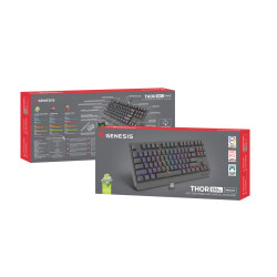 GENESIS herná klávesnica THOR 230/TKL/RGB/Outemu Silent Lemon/Bezdrôtová USB + Bluetooth/US layout/Č