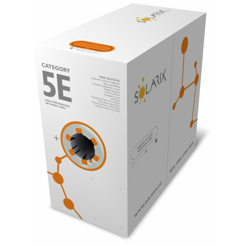 Instalačný kábel Solarix CAT5E FTP PE Fca vonkajší 305m/box SXKD-5E-FTP-PE