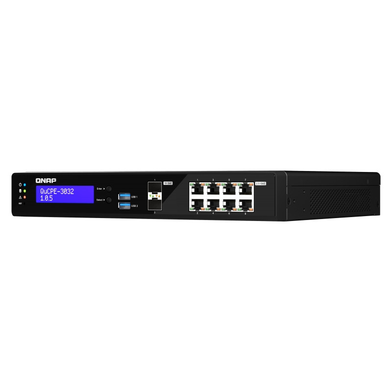 QNAP NVPE zariadenia QuCPE-3032-C3558R-8G (4core C3558R 2,4 GHz, 8GB RAM, 2x M.2, 8x2,5GbE, 2x10G SFP+)