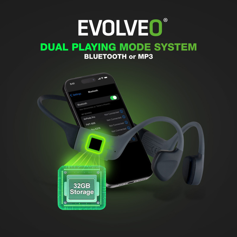 EVOLVEO BoneMax, bezd. sluchátka na lícne kosti