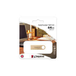 KINGSTON - DataTraveler SE9 G3/64GB/USB 3.2/USB-A/Zlatá