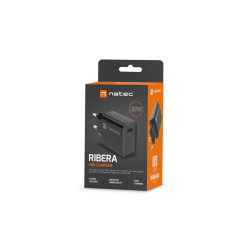 Univerzálna nabíjačka Natec RIBERA 20W 1X USB-C, čierna