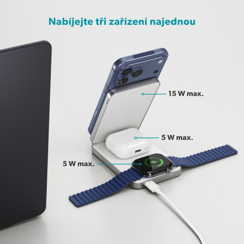 Epico UltraBase 4in1 8000mAh Fold powerbanka & bezdrôtový nabíjací stojan EF50