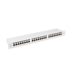 LANBERG PATCH PANEL 24 PORTOV 1U 19'' CAT.6A FTP TIENENÝ ŠEDÝ
