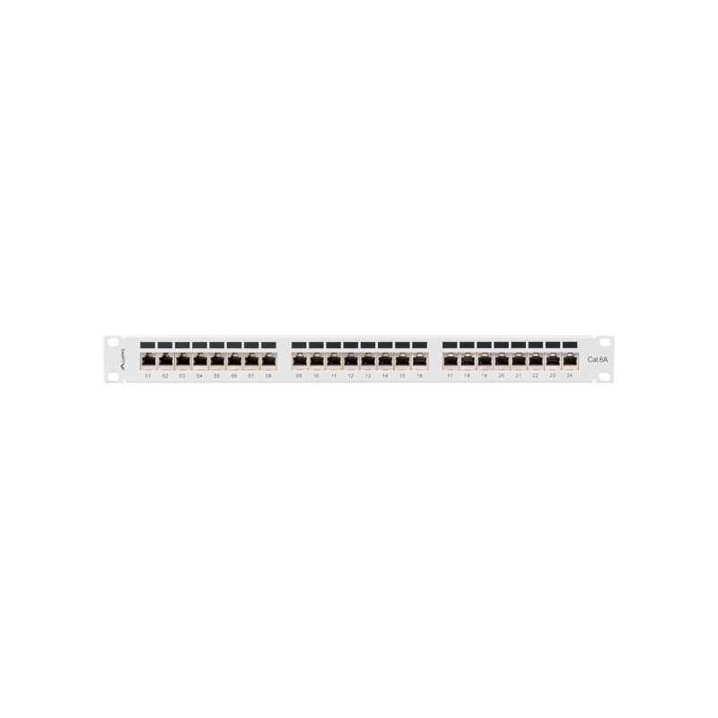 LANBERG PATCH PANEL 24 PORTOV 1U 19'' CAT.6A FTP TIENENÝ ŠEDÝ