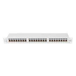 LANBERG PATCH PANEL 24 PORTOV 1U 19'' CAT.6A FTP TIENENÝ ŠEDÝ