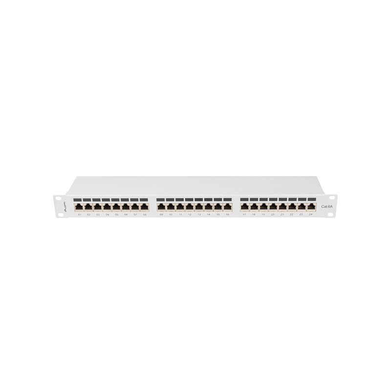 LANBERG PATCH PANEL 24 PORTOV 1U 19'' CAT.6A FTP TIENENÝ ŠEDÝ