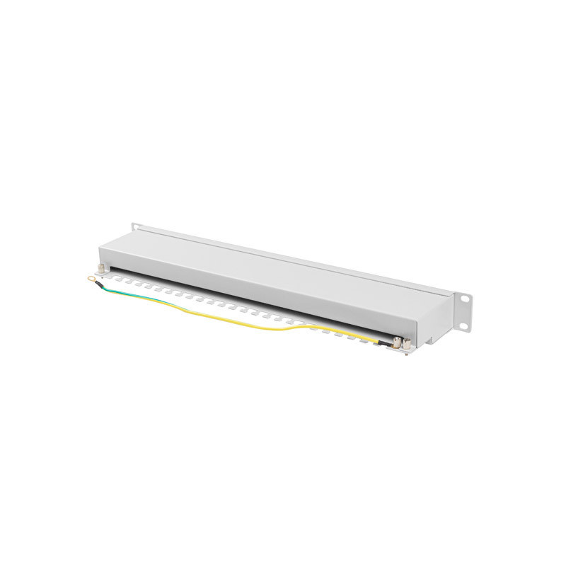 LANBERG PATCH PANEL 24 PORTOV 1U 19'' CAT.6A FTP TIENENÝ ŠEDÝ