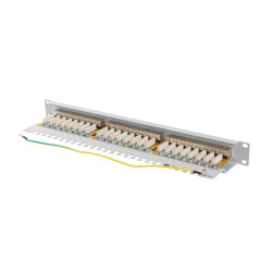 LANBERG PATCH PANEL 24 PORTOV 1U 19'' CAT.6A FTP TIENENÝ ŠEDÝ
