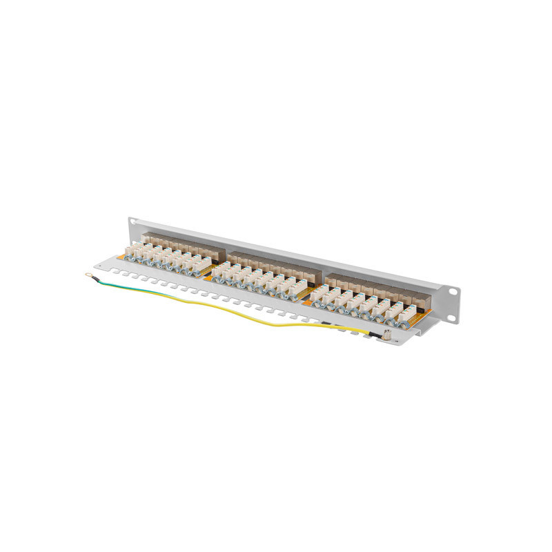 LANBERG PATCH PANEL 24 PORTOV 1U 19'' CAT.6A FTP TIENENÝ ŠEDÝ