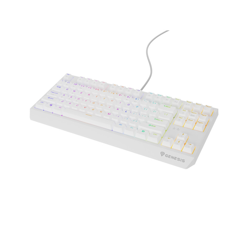 Genesis herná klávesnica THOR 230/TKL/RGB/Outemu Brown/Drôtová USB/US layout/Biela