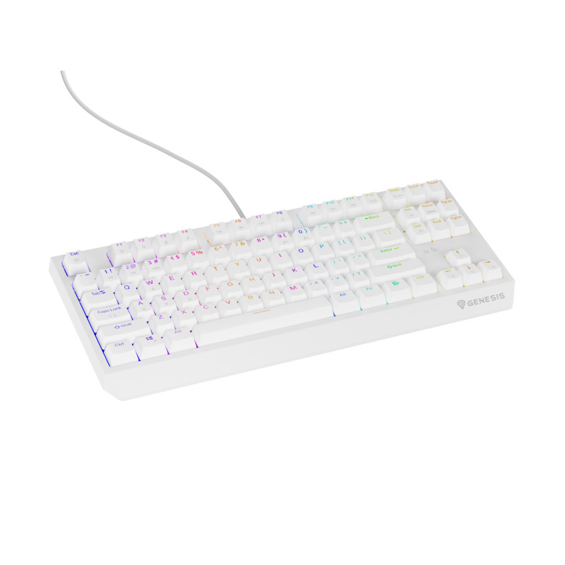 Genesis herná klávesnica THOR 230/TKL/RGB/Outemu Brown/Drôtová USB/US layout/Biela