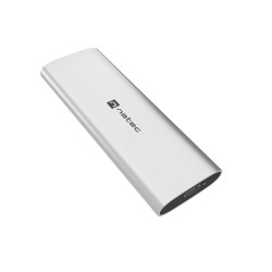 Externý box pre SSD Natec RHINO M.2 NVME LITE USB-C 3.2 GEN 2, hliníkové telo, ARCTIC SILVER