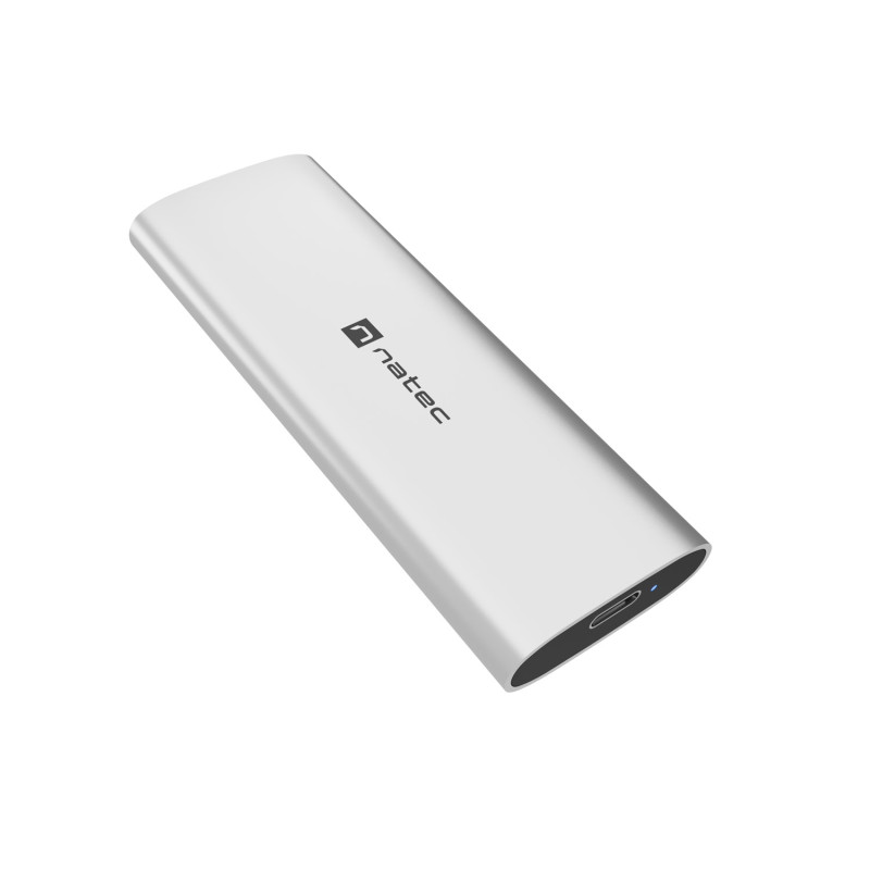 Externý box pre SSD Natec RHINO M.2 NVME LITE USB-C 3.2 GEN 2, hliníkové telo, ARCTIC SILVER