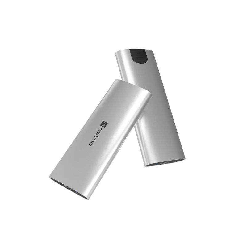 Externý box pre SSD Natec RHINO M.2 NVME LITE USB-C 3.2 GEN 2, hliníkové telo, ARCTIC SILVER