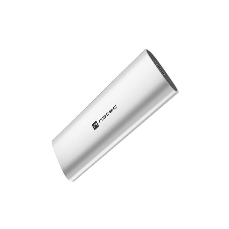 Externý box pre SSD Natec RHINO M.2 NVME LITE USB-C 3.2 GEN 2, hliníkové telo, ARCTIC SILVER