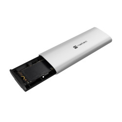 Externý box pre SSD Natec RHINO M.2 NVME LITE USB-C 3.2 GEN 2, hliníkové telo, ARCTIC SILVER