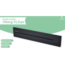 Zásuvková lišta - zápustná Viking LZ40B/230V,50Hz/40cm dĺžka/čierna/až 5 modulov/IP20/hliník/zápustná