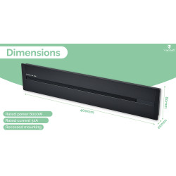 Zásuvková lišta - zápustná Viking LZ40B/230V,50Hz/40cm dĺžka/čierna/až 5 modulov/IP20/hliník/zápustná